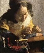 Jan Vermeer Details of The Lacemaker oil